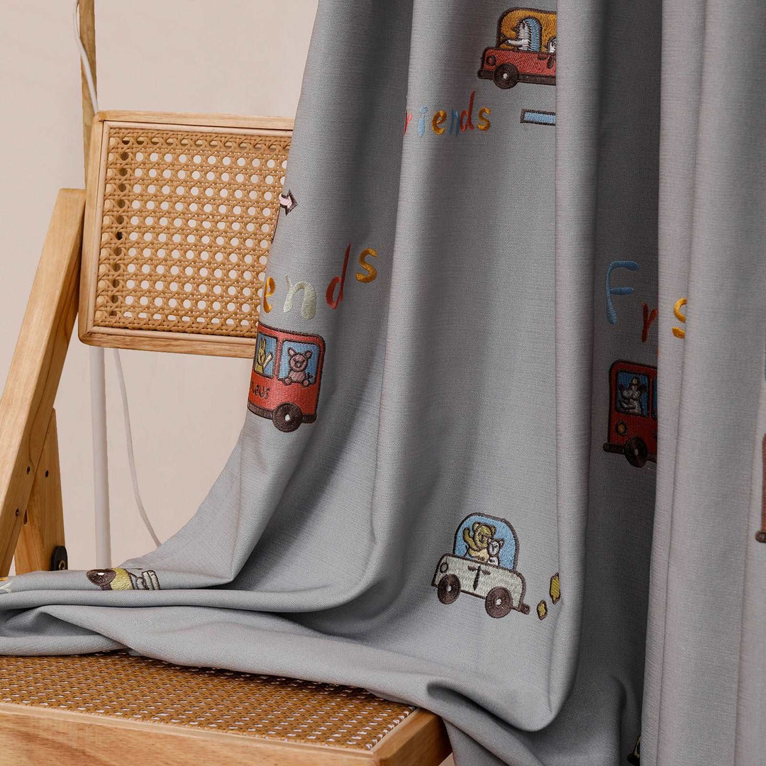 AMUMU Pattern Curtain Drape for Kids, Custom Size and Top