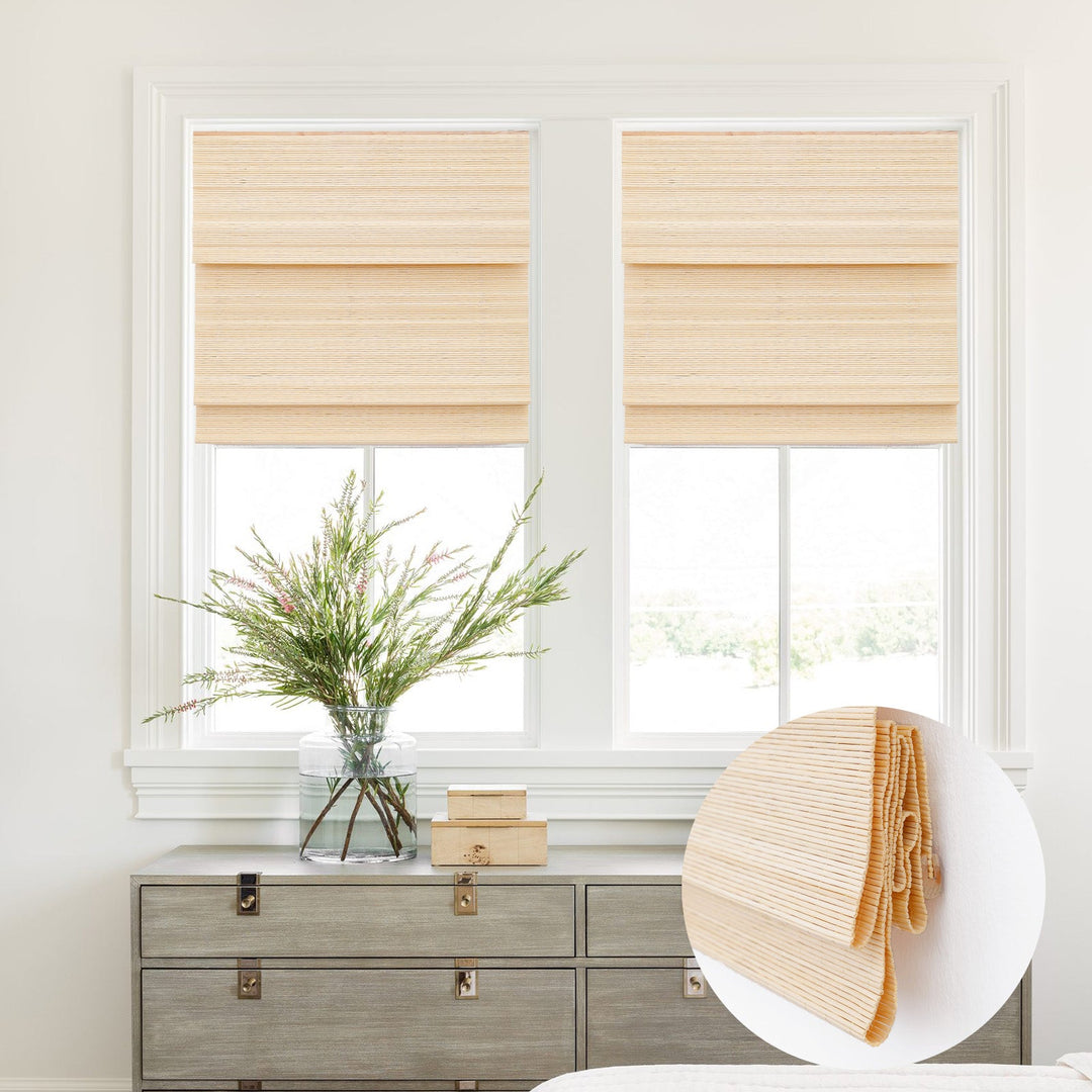 Cordless Bamboo Roman Shade Blind, Light Filtering