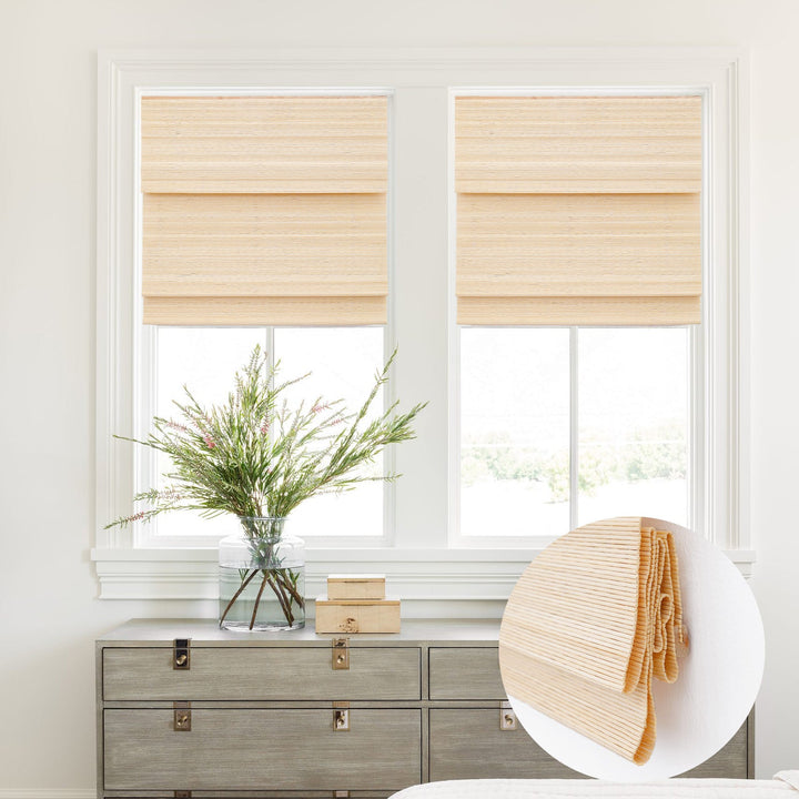 Cordless Bamboo Roman Shade Blind, Light Filtering