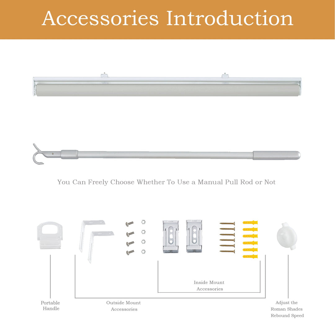 Cordless Roller Shades, 100% Blackout Window Blinds, UV Protection Heat Blocking, Custom, Pull Down Shades Window for Bedroom Living Room Kitchen Bathroom, Easy to Install