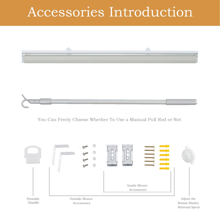 Cordless Roller Shades, 100% Blackout Window Blinds, UV Protection Heat Blocking, Custom, Pull Down Shades Window for Bedroom Living Room Kitchen Bathroom, Easy to Install