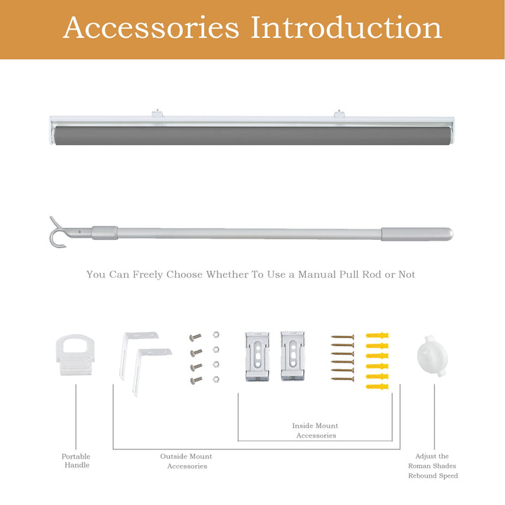 Cordless Roller Shades, 100% Blackout Window Blinds, UV Protection Heat Blocking, Custom, Pull Down Shades Window for Bedroom Living Room Kitchen Bathroom, Easy to Install