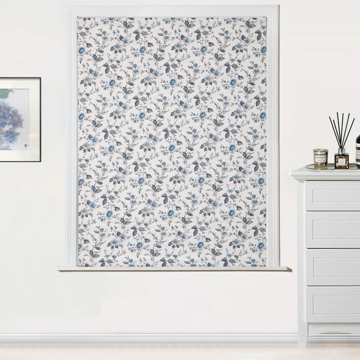 Cordless Floral Print Roman Shades, Custom Size, 90% Blackout for Privacy, Room Darkening, Natural Fabric Window Covering, Roman Blinds for Bedroom Living Room Kitchen