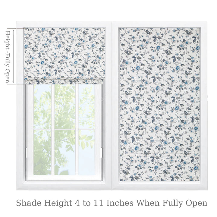 Cordless Floral Print Roman Shades, Custom Size, 90% Blackout for Privacy, Room Darkening, Natural Fabric Window Covering, Roman Blinds for Bedroom Living Room Kitchen