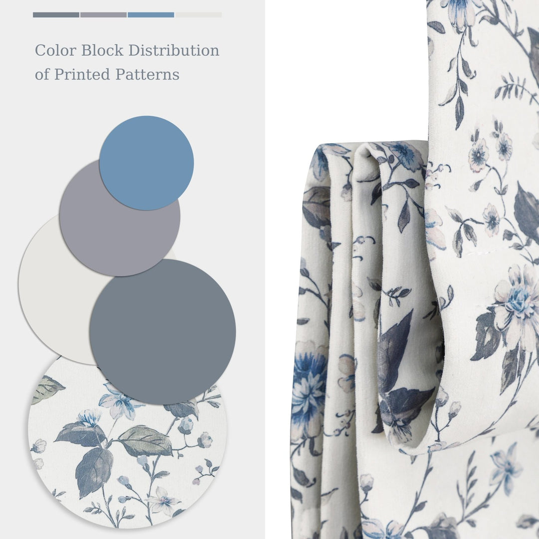 Cordless Floral Print Roman Shades, Custom Size, 90% Blackout for Privacy, Room Darkening, Natural Fabric Window Covering, Roman Blinds for Bedroom Living Room Kitchen