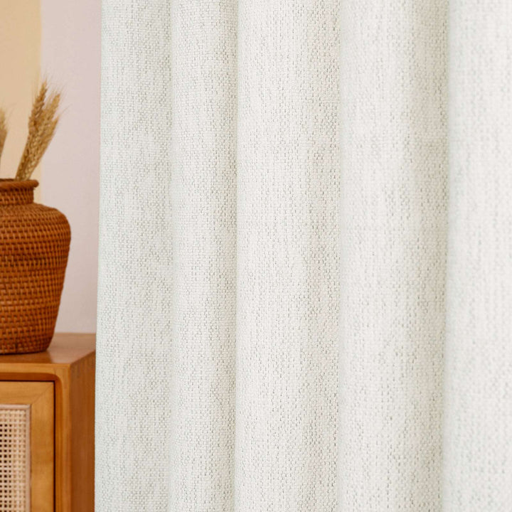 GWEN Chenille Fabric Soft Touch Curtain Drapes for Living Room Sliding Door, Custom Top and Size