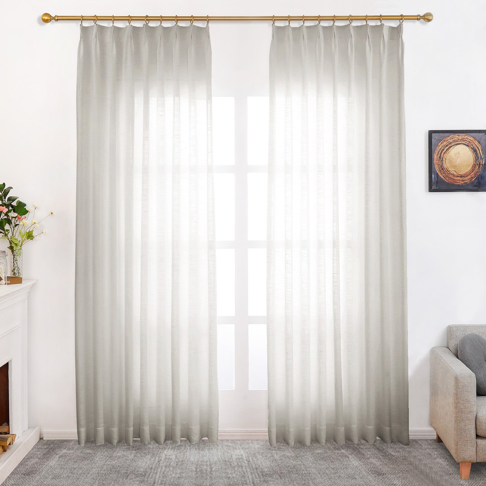 Kelley Linen Custom Curtain Drapes, Custom Size and Header Type (Gromm ...
