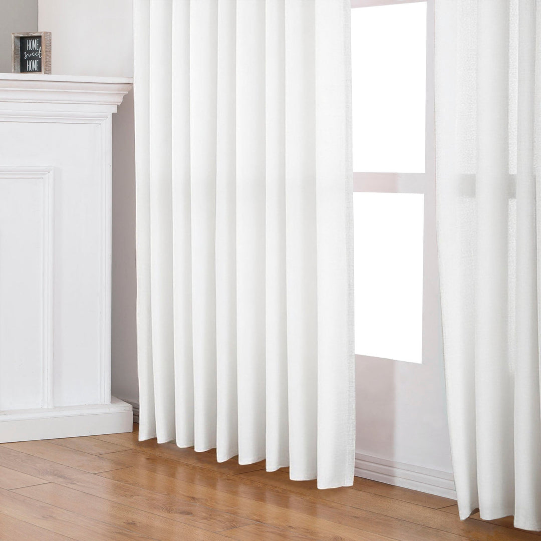 Linen Curtains Custom, Curtain with Hooks,1 Panel, Drapes Neutral Modern Farmhouse for Living Room Bedroom Office