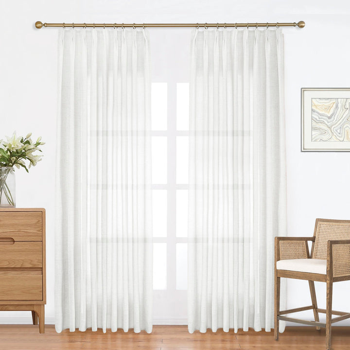 Linen Curtains Custom, Curtain with Hooks,1 Panel, Drapes Neutral Modern Farmhouse for Living Room Bedroom Office