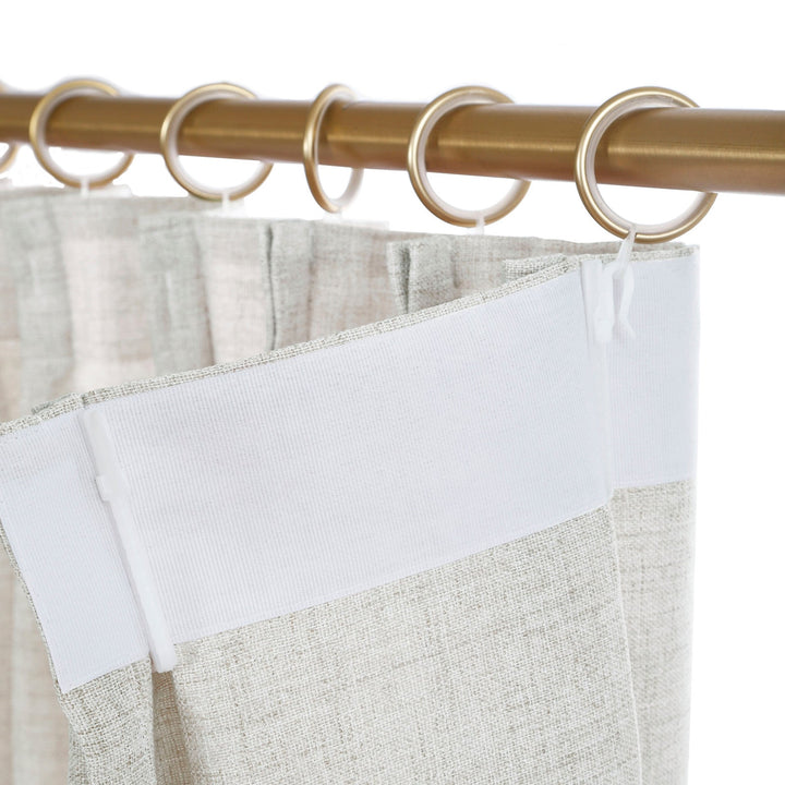 Linen Curtains Custom, Curtain with Hooks,1 Panel, Drapes Neutral Modern Farmhouse for Living Room Bedroom Office