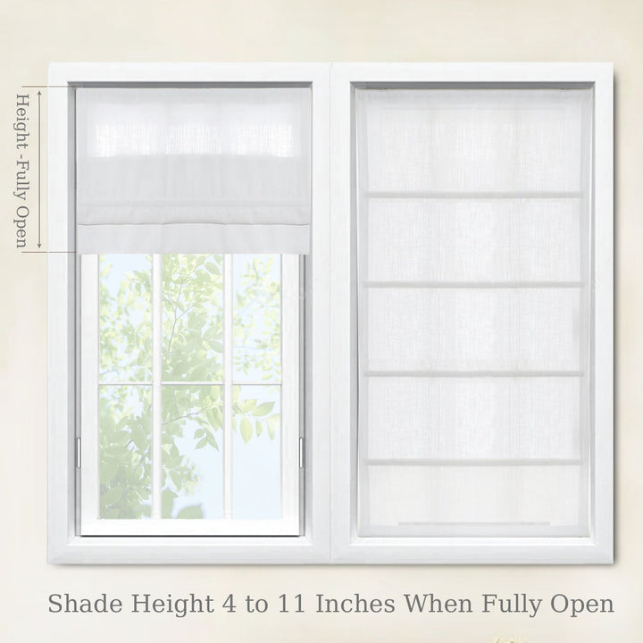 Linen Roman Shades for Windows Custom Cordless Blinds for Indoor Windows, French Doors, Bedroom, Living Room, Bathroom
