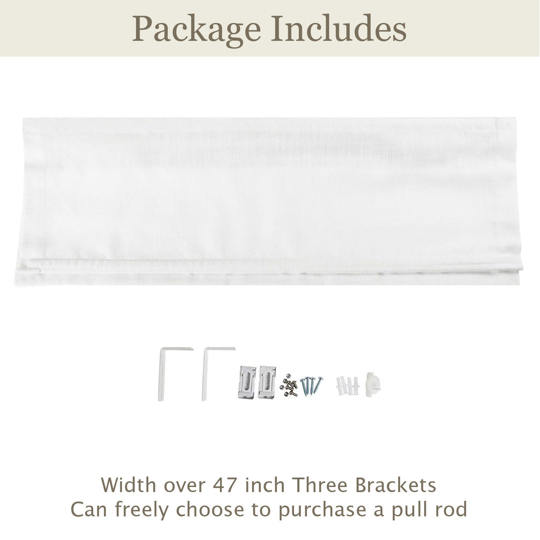 Linen Roman Shades for Windows Custom Cordless Blinds for Indoor Windows, French Doors, Bedroom, Living Room, Bathroom