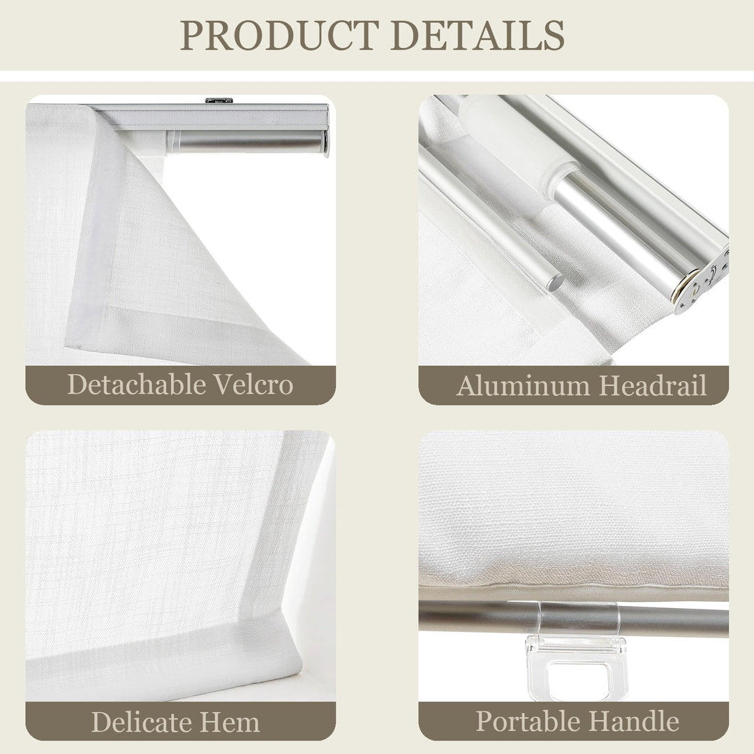 Linen Roman Shades for Windows Custom Cordless Blinds for Indoor Windows, French Doors, Bedroom, Living Room, Bathroom