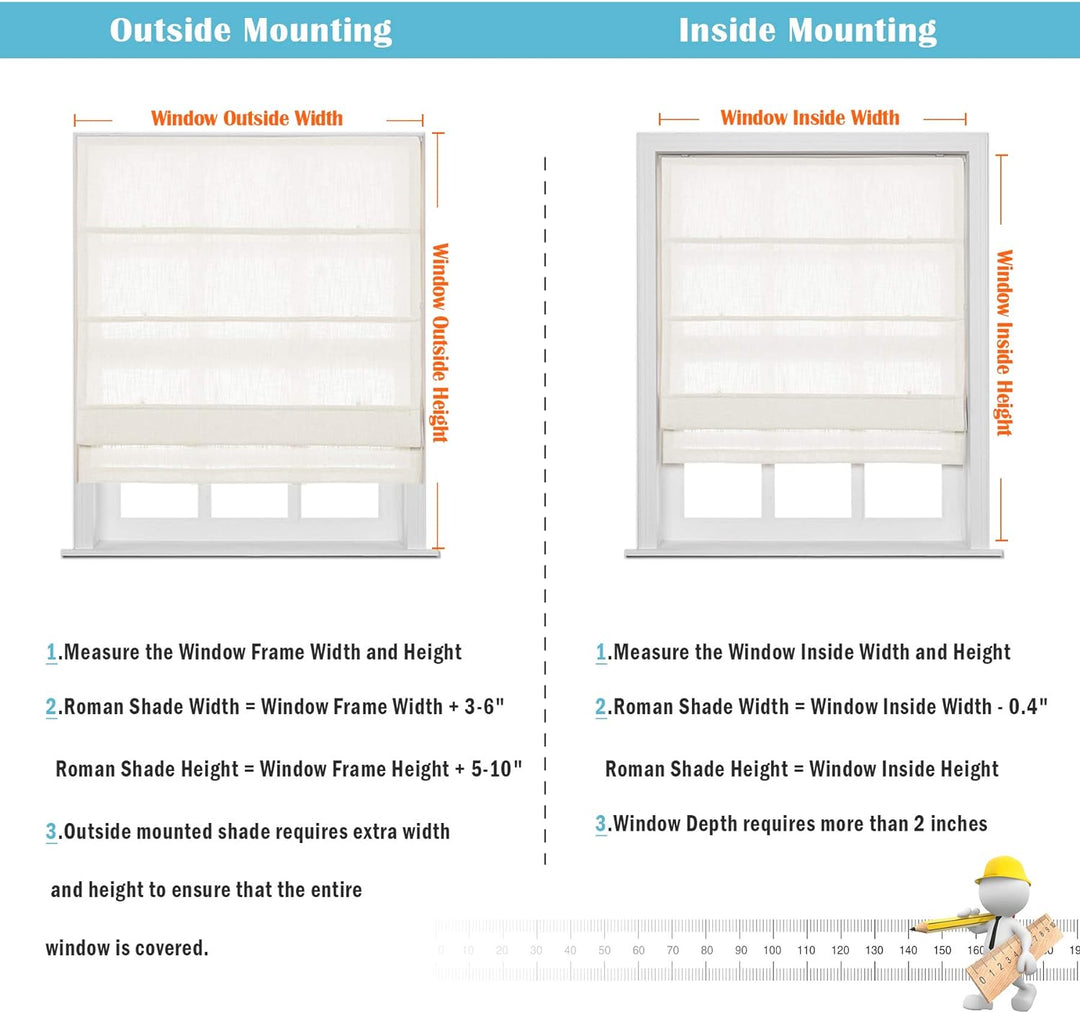 Liz Line Roman Shades Customized Roman Shade Faux Linen Roman Shade with Loop Control