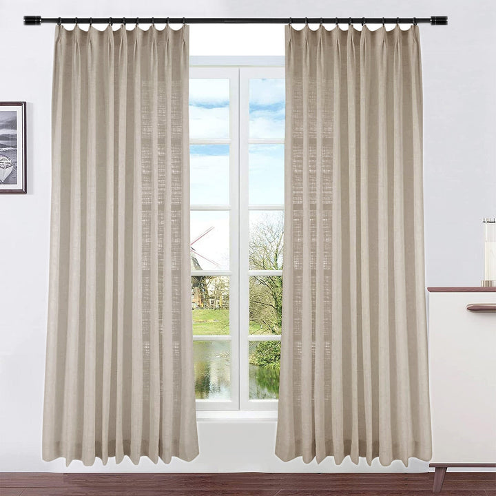 Liz Linen Curtain Drapes, Custom Size and Header Type (Grommet, Rod Pocket, Pinch Pleat)