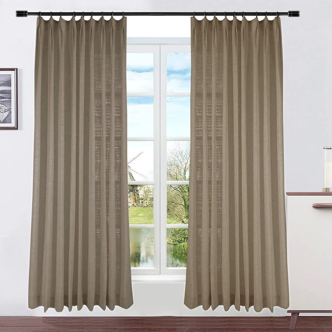 Liz Linen Curtain Drapes, Custom Size and Header Type (Grommet, Rod Pocket, Pinch Pleat)