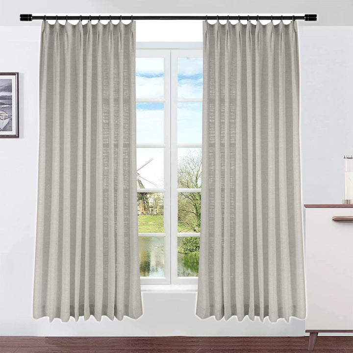 Liz Linen Curtain Drapes, Custom Size and Header Type (Grommet, Rod Pocket, Pinch Pleat)