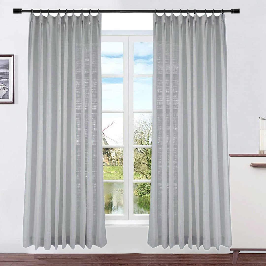 Liz Linen Curtain Drapes, Custom Size and Header Type (Grommet, Rod Pocket, Pinch Pleat)