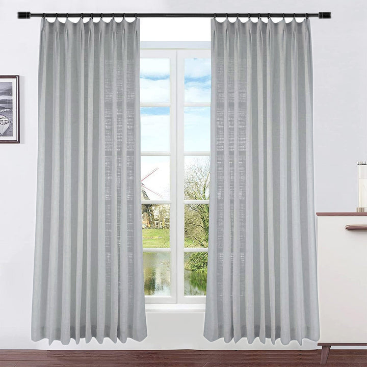Liz Linen Curtain Drapes, Custom Size and Header Type (Grommet, Rod Pocket, Pinch Pleat)