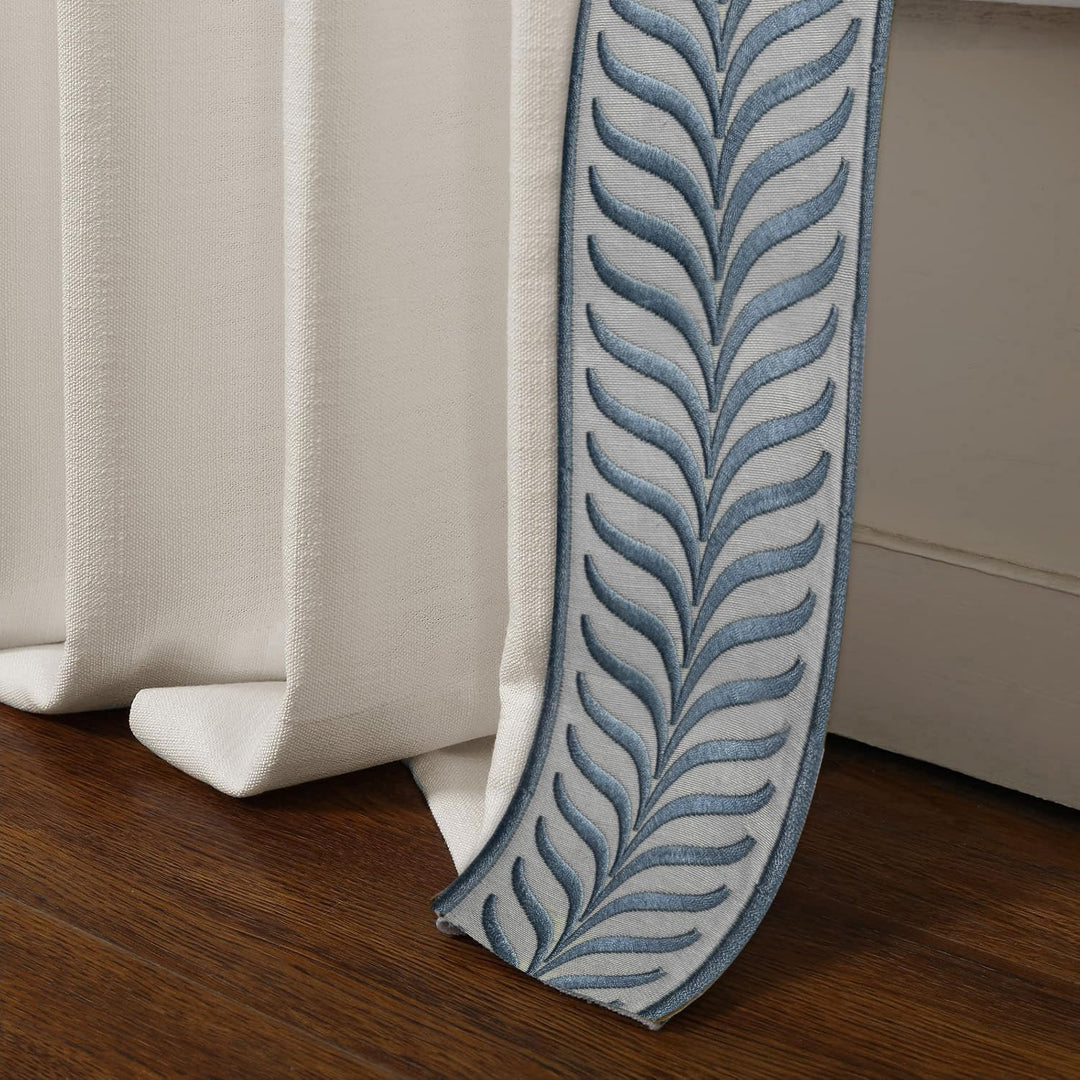 beige white custom curtains