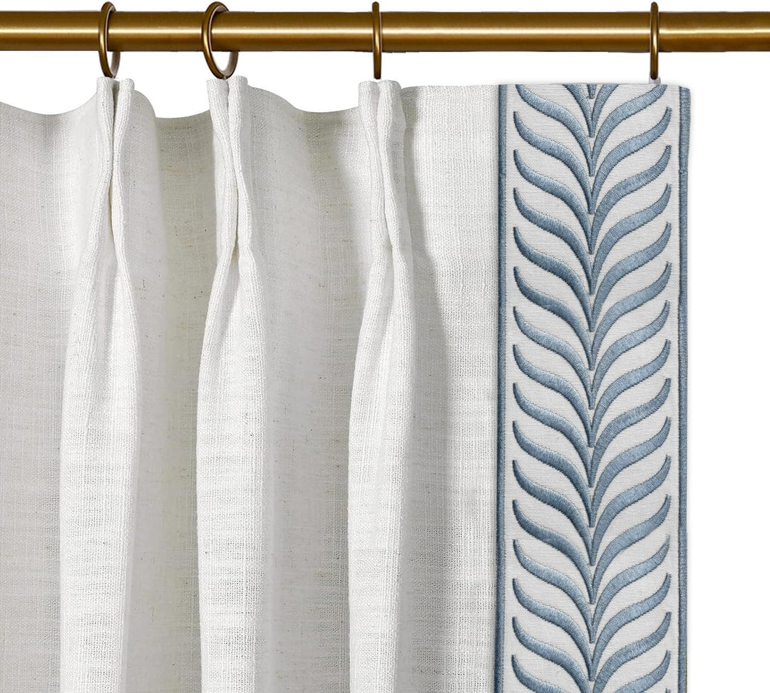 beige white pinch pleated drapes with hooks