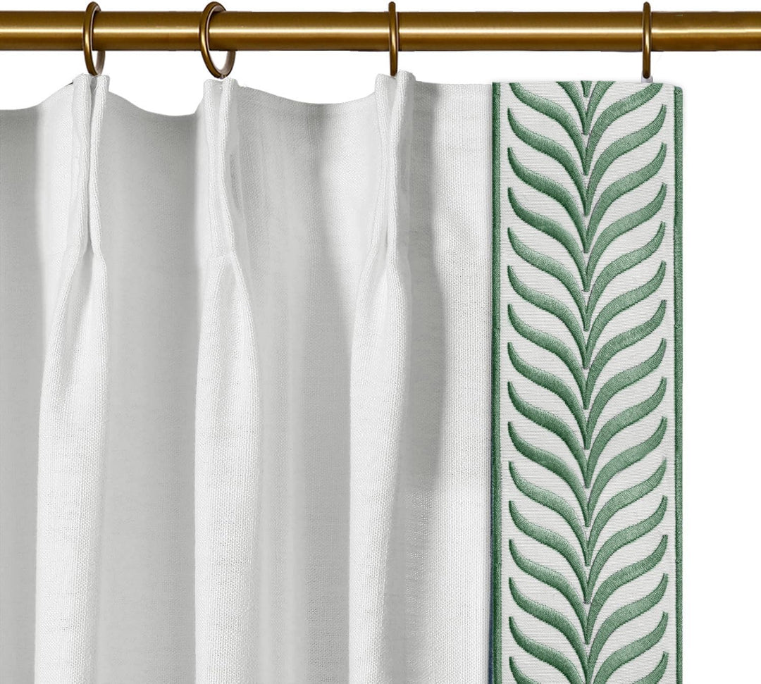 pinch pleat curtains with trim