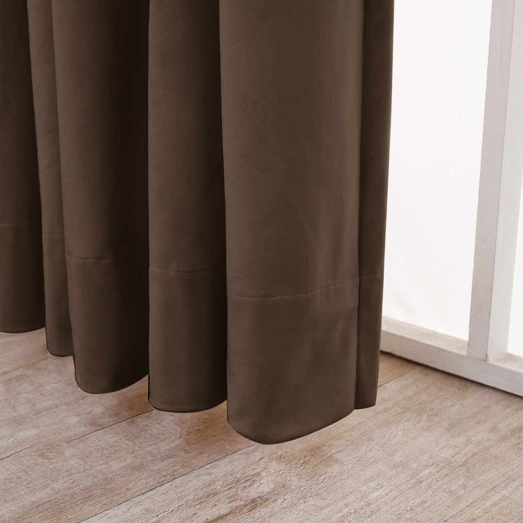 brown velvet curtains