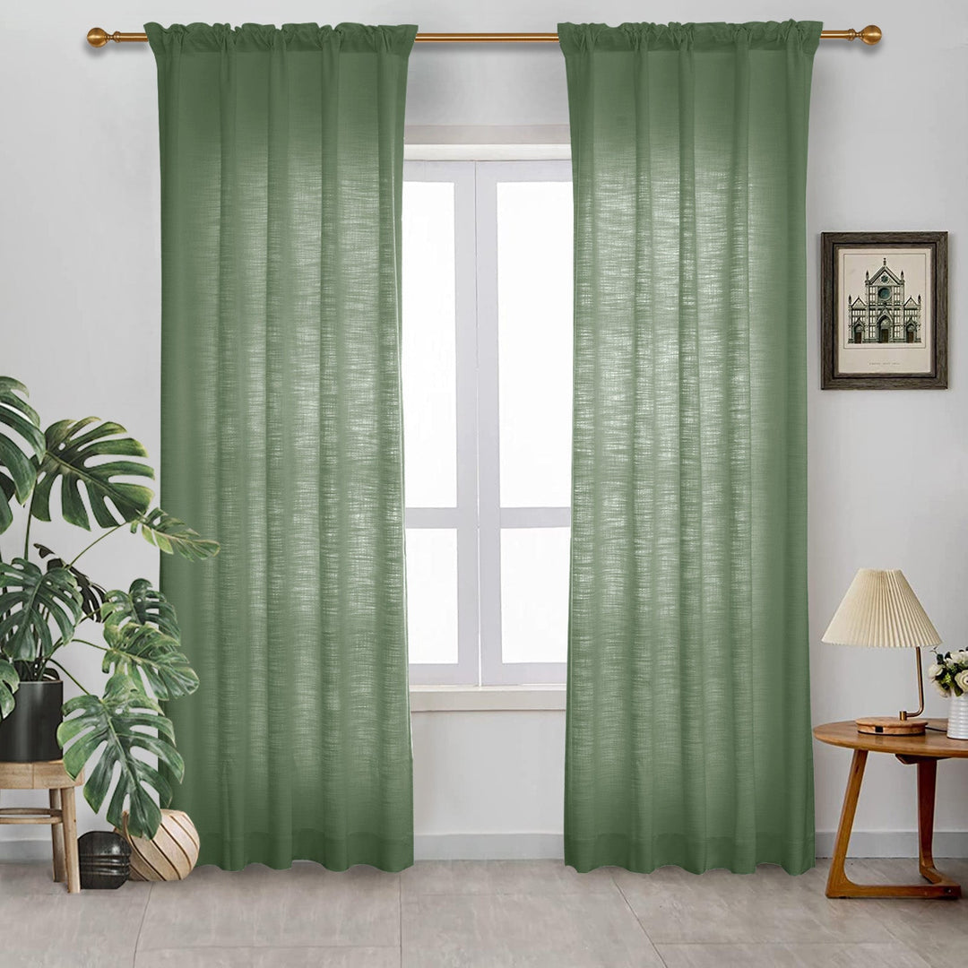 Sabrian Linen Curtain Custom Size and Header Type (Grommet, Rod Pocket, Pinch Pleat)